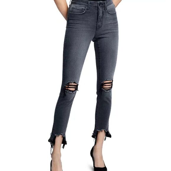 L'Agence High Line Distressed High Rise Skinny Jeans Women's Size 25 - Picture 1 of 9